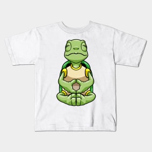 Turtle at Yoga in Cross-legged Kids T-Shirt